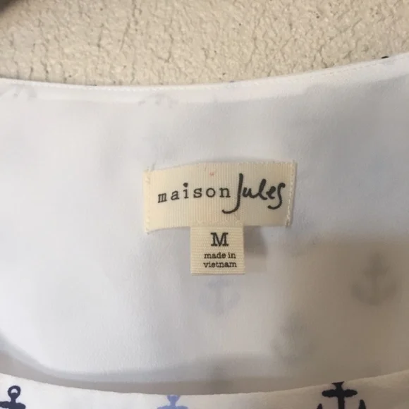 Maison Jules Anchor-Print Layered-Hem Top - Picture 5 of 6